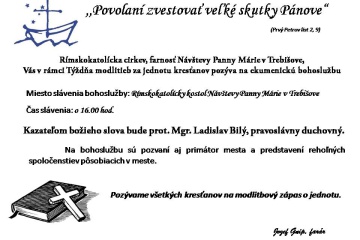 Slávenie ekumenickej bohoslužby v Trebišove