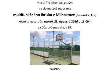 Otvorenie multifunkčného ihriska v MČ Milhostov