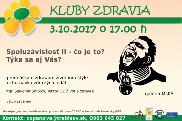Kluby zdravia: Spoluzávislosť  II. - čo je to? Týka sa aj Vás?