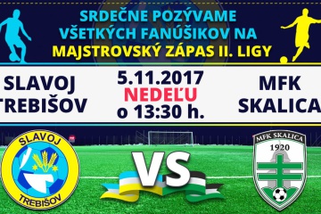 Majstrovský zápas II. ligy: FK Slavoj Trebišov - MFK Skalica