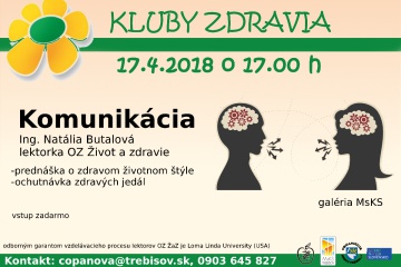 KLUBY ZDRAVIA: Komunikácia