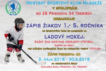 Zápis žiakov 1. - 5. ročníka do športových tried ZŠ Pribinova