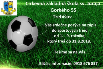 Zápis do športových tried - CZŠ sv. Juraja