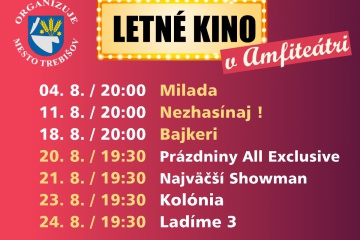 Letné kino v amfiteátri si získava priazeň mnohých Trebišovčanov i hostí