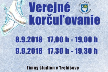 Korčuľovanie pre širokú verejnosť - 8. a 9. september 2018