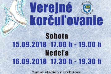 Korčuľovanie pre širokú verejnosť -15. a 16. september 2018