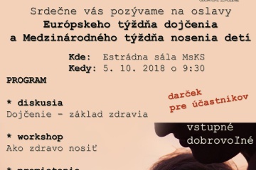 Európsky týždeň dojčenia a Medzinárodný týždeň nosenia detí - aktivity v TREBIŠOVE
