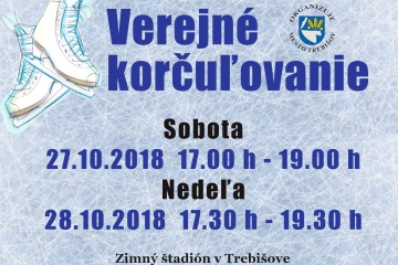 Korčuľovanie pre širokú verejnosť - 27. a 28. október 2018