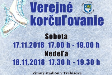 Korčuľovanie pre širokú verejnosť - 17. a 18. november 2018