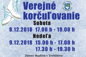 Korčuľovanie pre širokú verejnosť - 8. a 9. decembra 2018