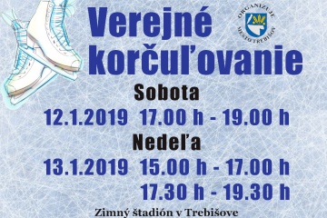 Korčuľovanie pre širokú verejnosť - 12. a 13. január 2019