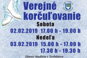 Korčuľovanie pre širokú verejnosť - 2. a 3. február 2019