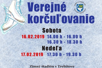 Korčuľovanie pre širokú verejnosť - 16. a 17. február 2019
