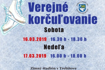 Korčuľovanie pre širokú verejnosť - 16. a 17. marca 2019