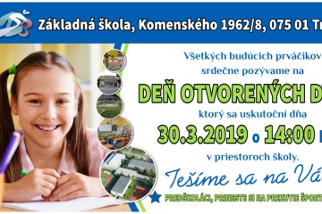 Zápis do 1. ročníka na ZŠ na Komenského ul. 1962/8 v Trebišove