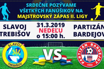 Majstrovský zápas II. ligy: FK Slavoj Trebišov - Partizán Bardejov