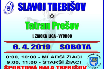 Hádzanársky zápas 1. žiackej ligy - východ: Slavoj Trebišov - Tatran Prešov