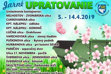 JARNÉ UPRATOVANIE 05.04.2019 - 14.04.2019