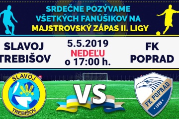 Majstrovský zápas II. ligy: FK Slavoj Trebišov - FK Poprad