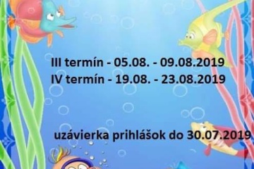 Augustové termíny na Týždenný plavecký tábor pre deti vo veku od 7 do 12 rokov