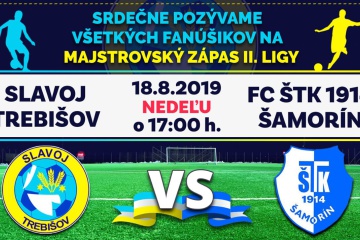 Majstrovský zápas II. ligy: FK Slavoj Trebišov - FC ŠTK 1914 Šamorín