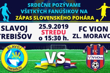 Slovenský pohár: Slavoj Trebišov a FC Vion Zlaté Moravce