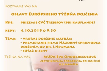 Európsky týždeň dojčenia - aktivity v TREBIŠOVE