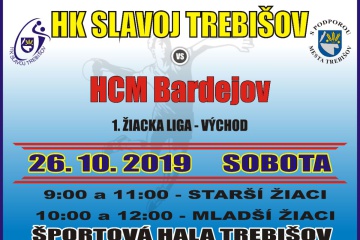 Hádzanársky zápas 1. žiackej ligy - východ: HK Slavoj Trebišov - HCM Bardejov