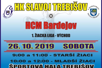 Hádzanársky zápas 1. žiackej ligy - východ: HK Slavoj Trebišov - HCM Bardejov