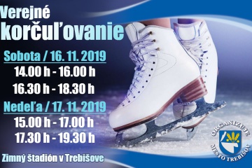 Korčuľovanie pre verejnosť - 16. a 17. november 2019