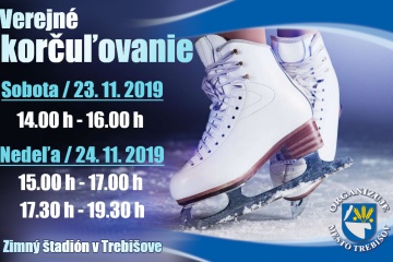 Korčuľovanie pre verejnosť - 23. a 24. november 2019