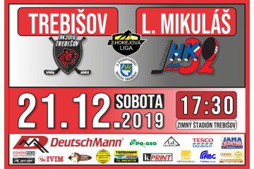 Hokejový zápas:  HK 2016 Trebišov  - L. Mikuláš