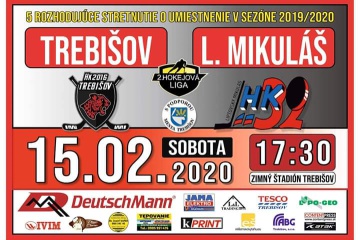 Hokejový zápas:  HK 2016 Trebišov  - HK L. Mikuláš
