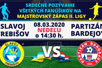 Majstrovský zápas II. ligy: SLAVOJ Trebišov - PARTIZÁN Bardejov
