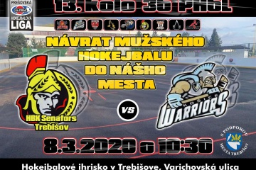 Hokejbalový zápas: HBK Senators Trebišov vs. WARRIORS Košice