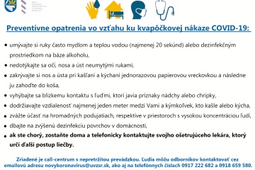 Opatrenia mesta Trebišov v súvislosti so šírením koronavírusu