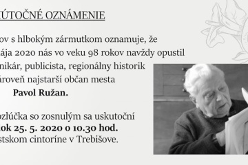 Smútočné oznámenie - †Pavol RUŽAN