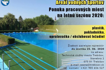 Voľné pracovné miesta na letnú sezónu 2020 v AVŠ