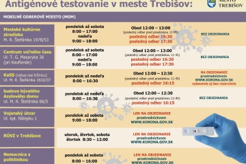 MOBILNÉ ODBEROVÉ MIESTA NA ANTIGÉNOVÉ TESTOVANIE