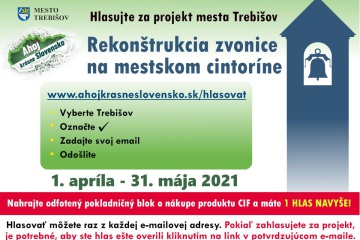 Hlasovanie za projekt „Rekonštrukcia zvonice na Mestskom cintoríne v Trebišove“