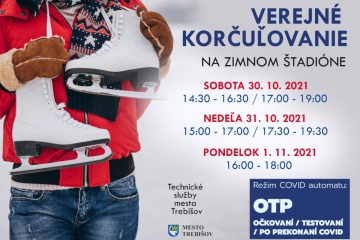 Korčuľovanie pre verejnosť - 30. a 31. október a 1. novembra
