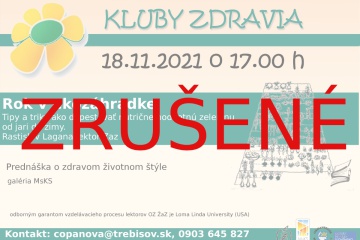 Kluby zdravia: Rok v ekozáhradke - ZRUŠENÉ
