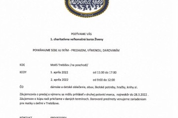1. charitatívna veľkonočná burza ŽIVENY