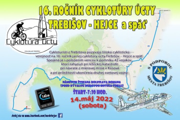 16. ročník cyklotúry úcty TREBIŠOV – HEJCE a späť