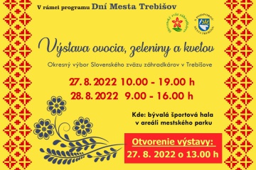 Výstava ovocie, zeleniny a kvetov 27. - 28. 8.