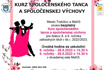 Mesto otvára nové tanečné kurzy pre žiakov 8. a 9. roč.
