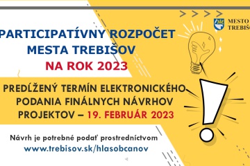 Elektronické podanie finálnych projektov - Participatívny rozpočet mesta Trebišov na rok 2023