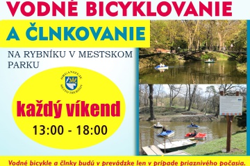 Vodné bicyklovanie a člnkovanie