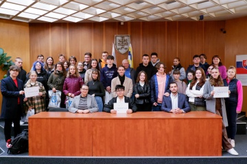 Prijatie poľských študentov a trebišovských gymnazistov primátorom mesta