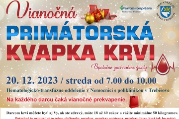 Vianočná primátorská kvapka krvi - 20. 12. 2023